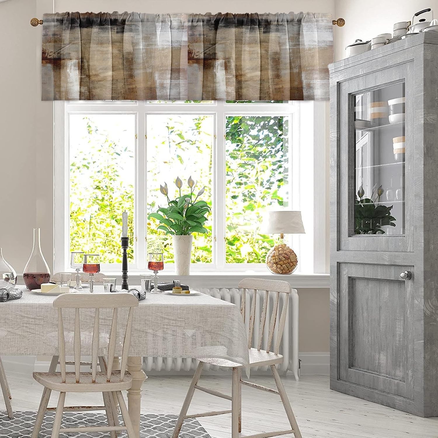 4-piece curtain set, adjustable curtains, for living room and kitchen sink