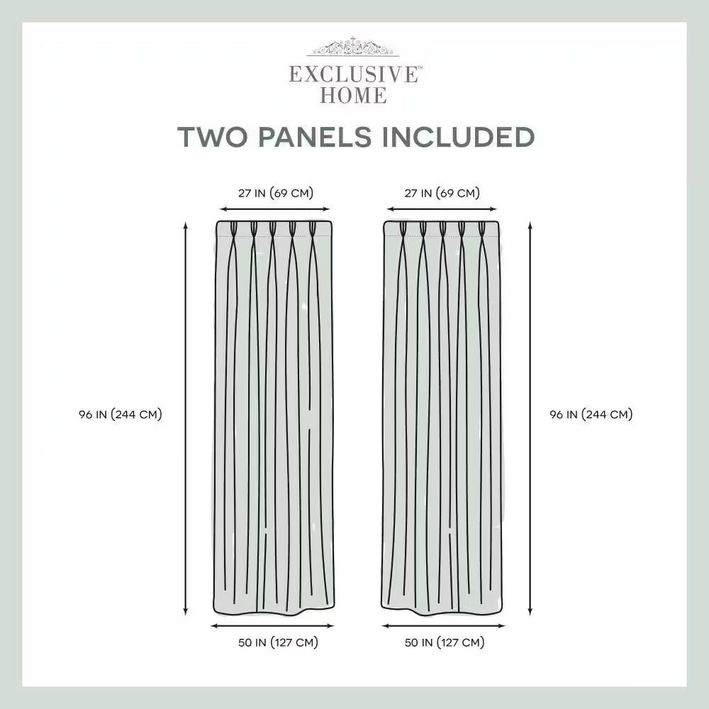 Penny Winter White Solid Sheer Triple Pinch Pleat / Hidden Tab Curtain, 27 In. W