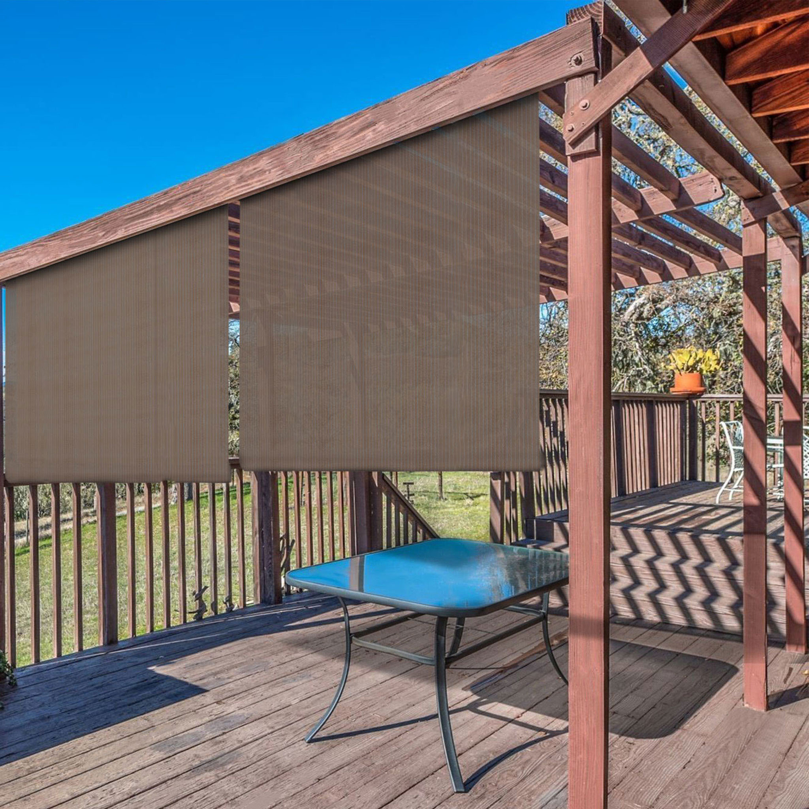 Roller Shade Roll up Shade UV Blind for Deck Porch Pergola Balcony Outdoor
