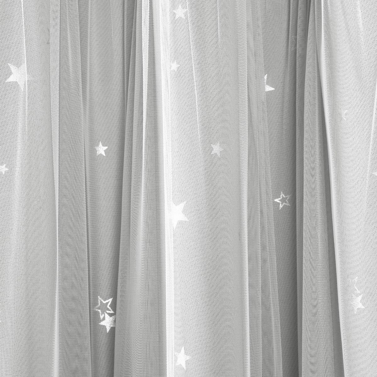 Lush Décor Kids Star Sheer Insulated Blackout Curtain Panel Set 38×63 Light Gray