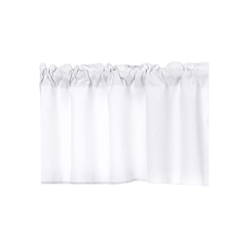 White Valance for Windows – 42″W x 18″L (Pack of 1) Pure White(1 Panel)