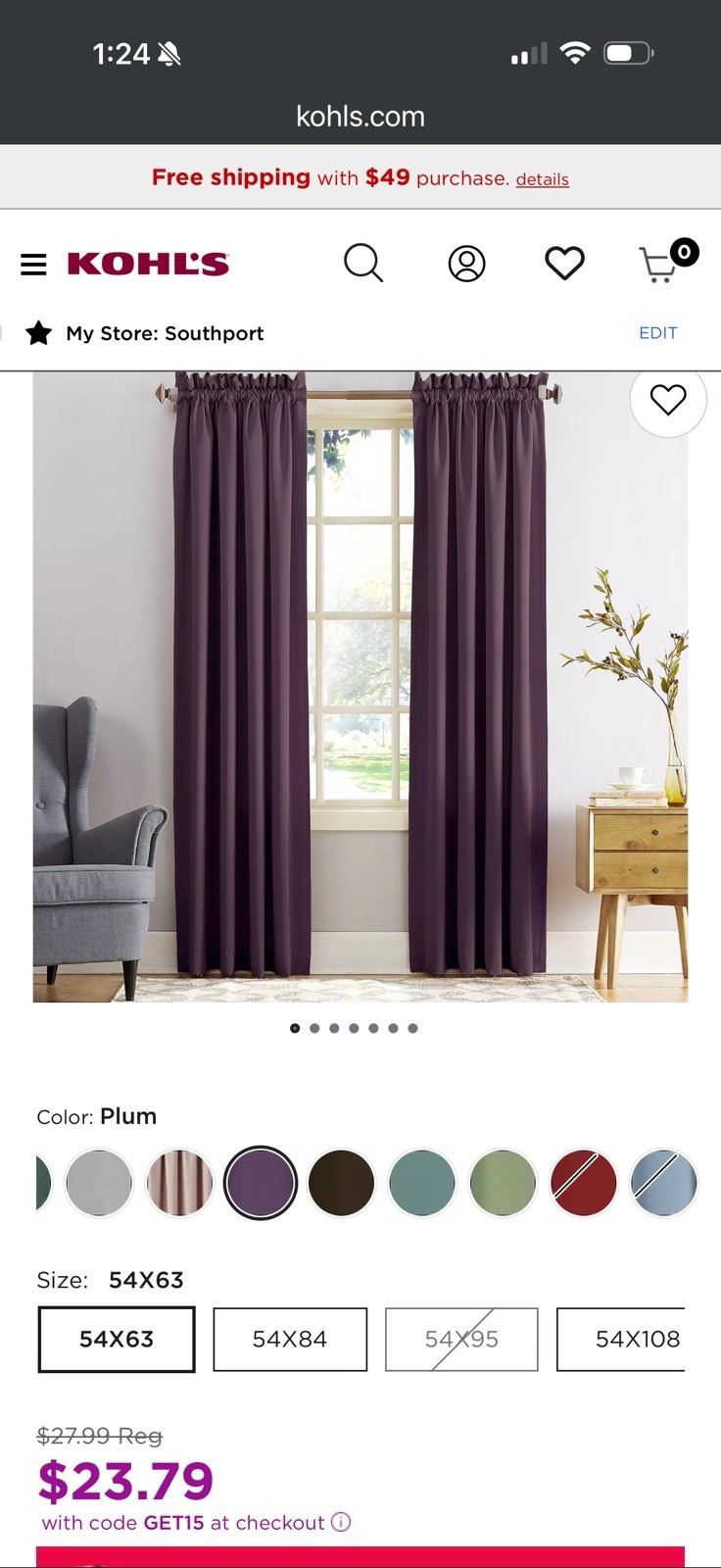 Lichtenberg Rod Pocket Curtain Panel Plum 54 x 84 in GRA-PT PLM (Lot Of Four)
