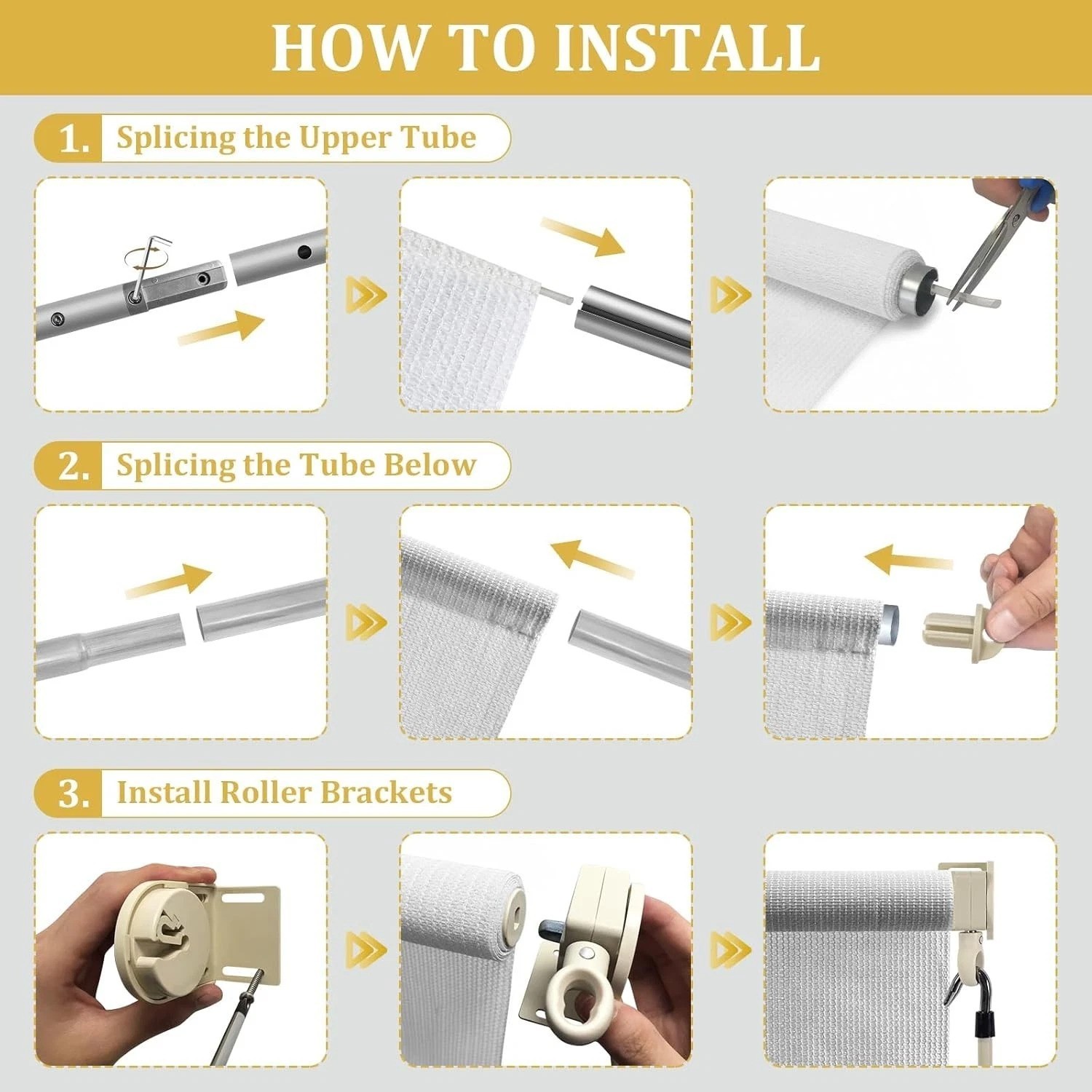 UV-Blocking 10′ W x 8′ H White Roller Shades for Privacy on Patios & Gazebos