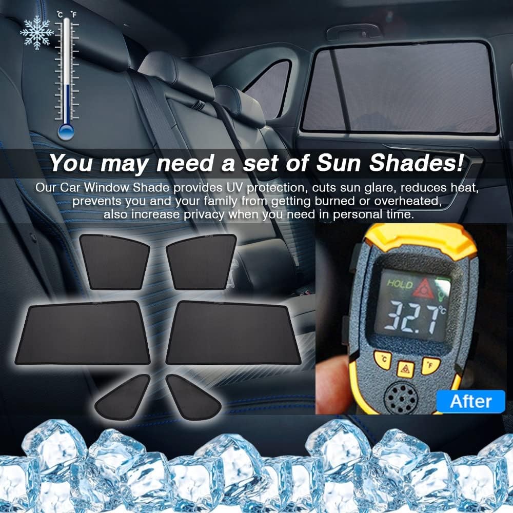 Powerty Custom Fit for Side Window Shade Toyota RAV4 19+ RAV4, black