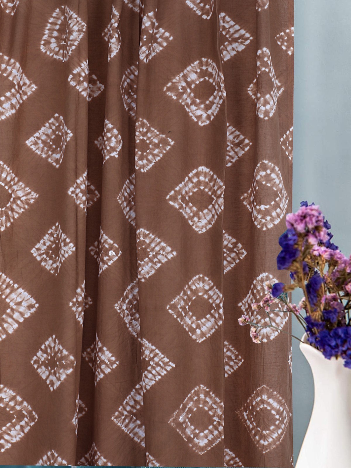 Indian Cotton Handmade Window Curtain Drape Decor Brown Curtain Ethnic Hanging