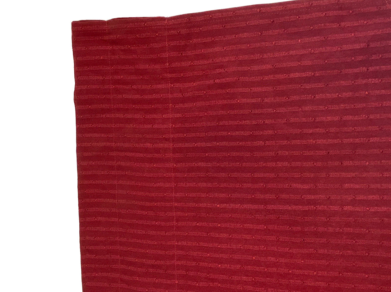 Red Ascot Valances Set 3 Luxury Short Curtains Red Damask Stripe Tassels