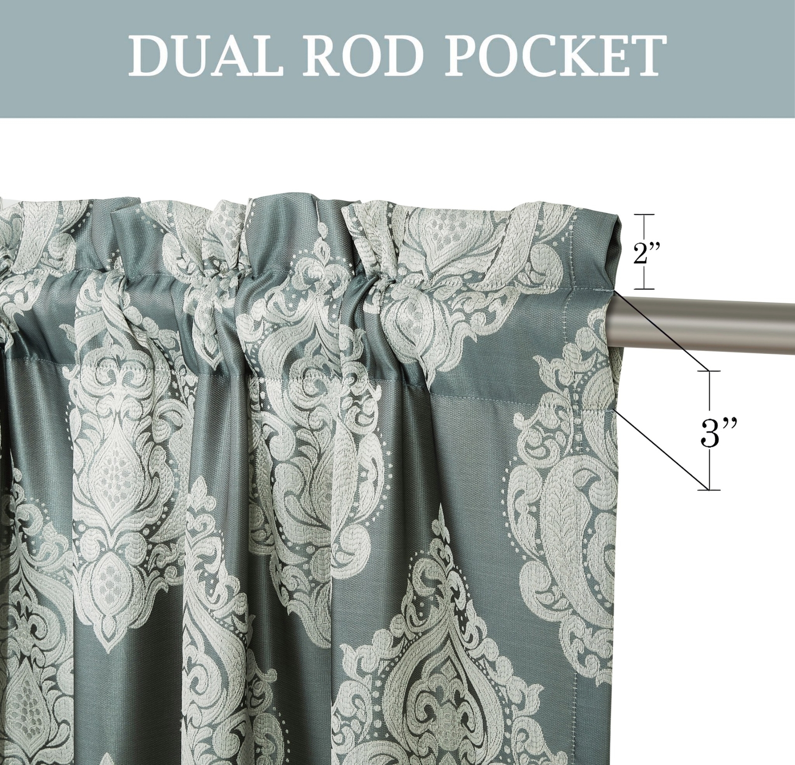 Sterling Creek Luxury Traditional Jacquard Medallion Window Curtain Panel Set