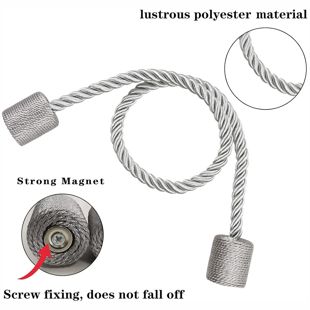 4PCS Curtain Rope Tiebacks Outdoor Elegant Decorative Magnetic Tie Backs Drape