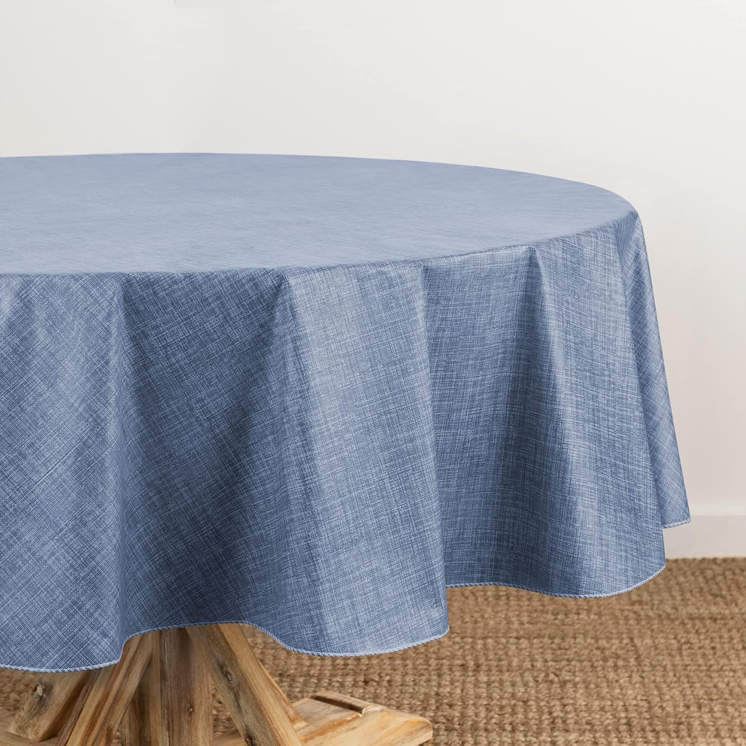 Home Fashions Monterey Linen Inspired Water- and Stain-Resistant Vinyl Tableclot
