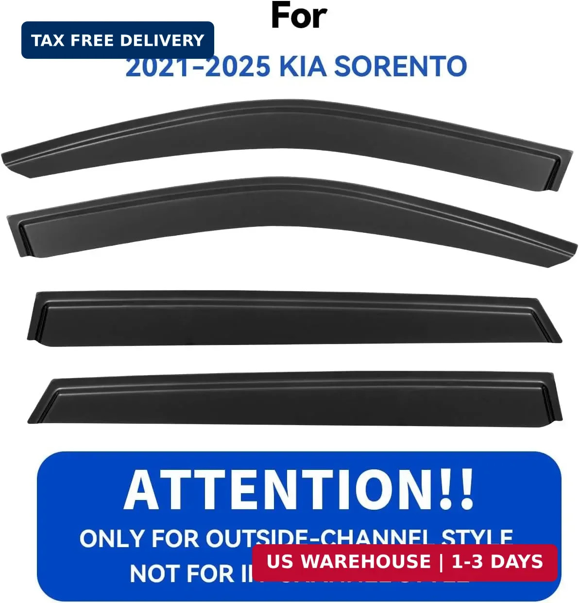 Window Visors Rain Guards Shield for 2021 2022 2023 2024 2025 2026 Kia Sorento,