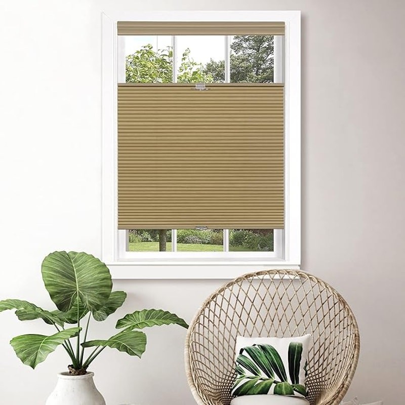 35×64 Achim Cordless Top Down Honeycomb Cellular Shade Wheat