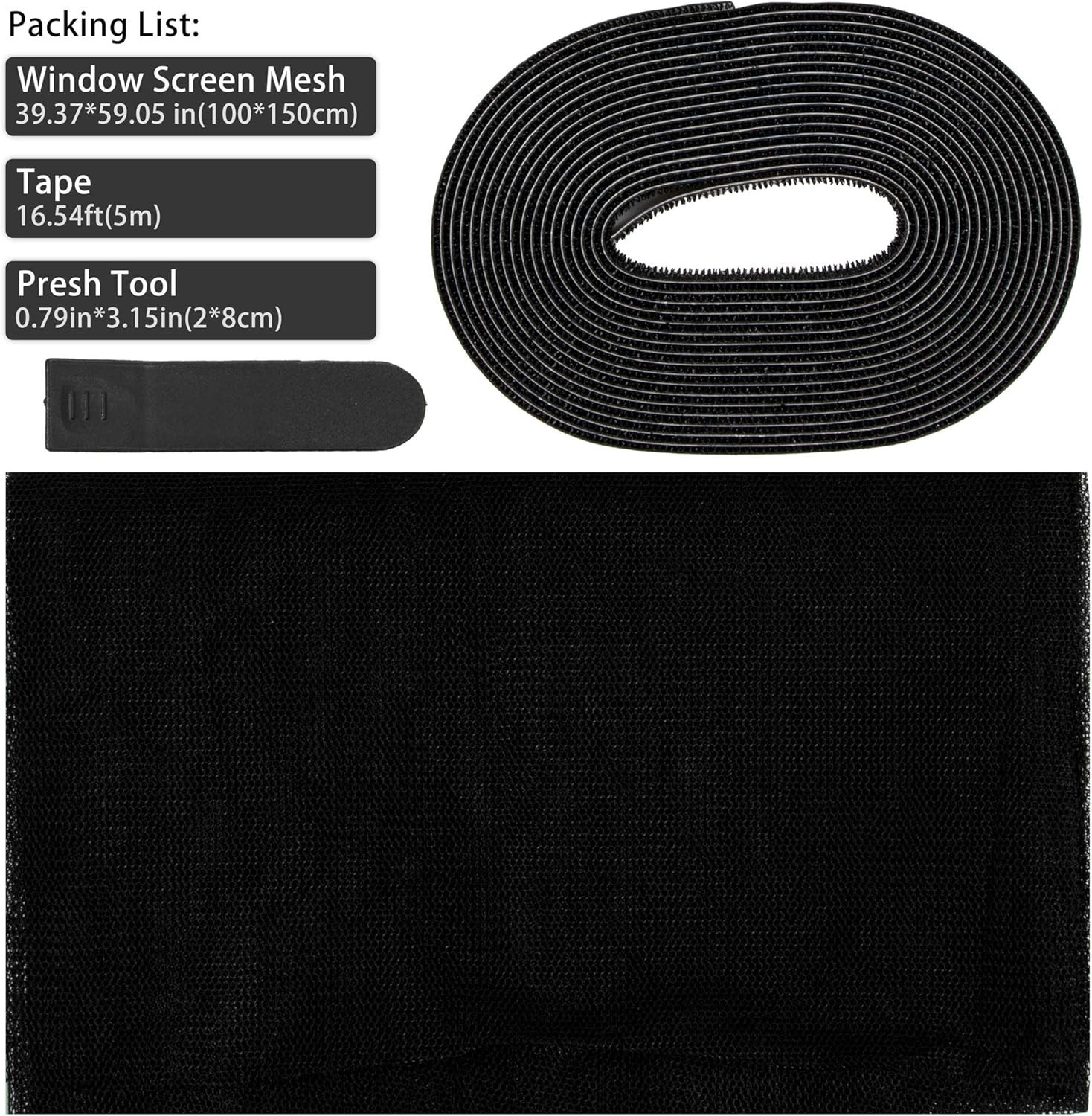 DIY Self-Adhesive Window Screen Netting Mesh Curtain, 100X150cm Approach 39.3…