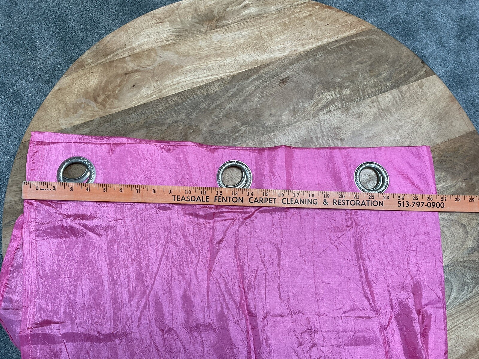 (1) Crinkle Curtain Panel with (6) Large Grommets ~ Hot Pink ~ 54”x 84”~ Poly
