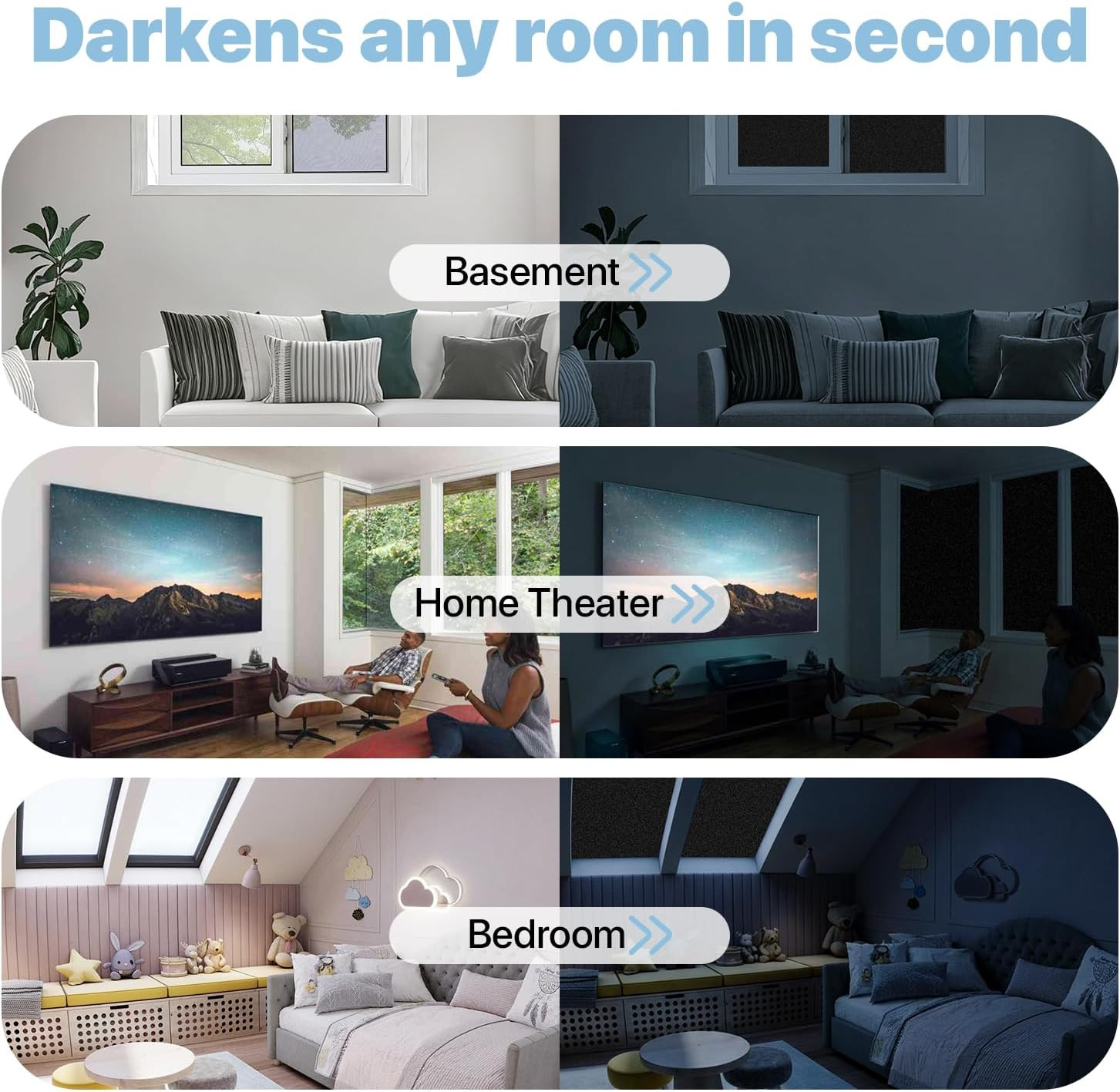 Blackout Window Film, Black Aquarium Background, Black Out Windows Cling Room Da