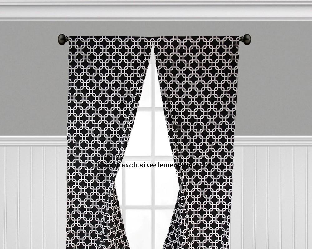 Black and White Curtain Panels Window Treatments Drapes Modern Curtains Decor