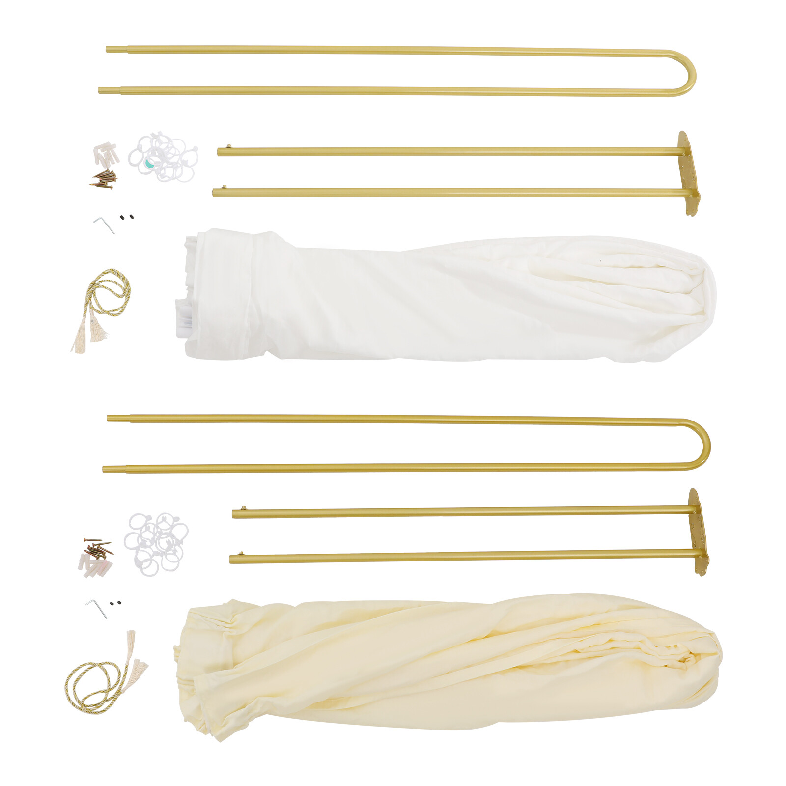 Gold/White UShape Partition Curtain Privacy Partition Curtain Livingroom Divider