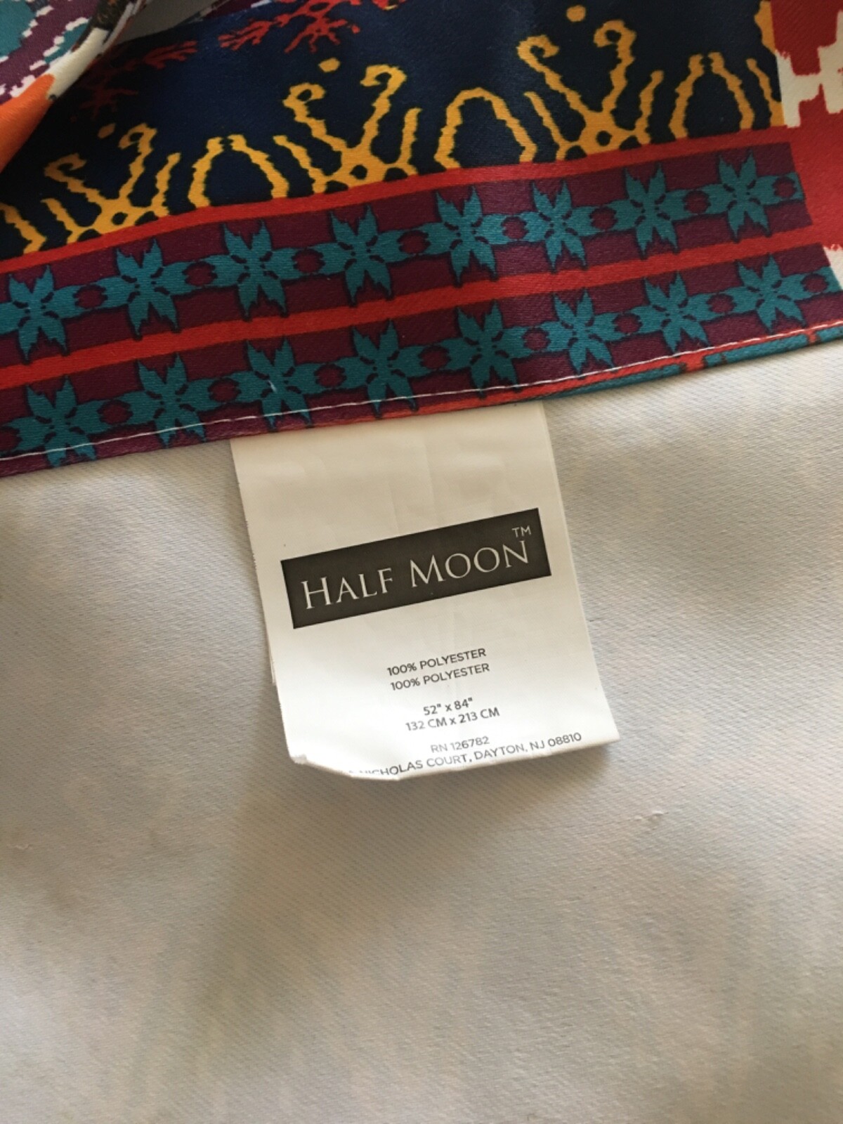 2 Panels – Lush Decor Half Moon Bohemian Multi Block Window Curtains 52″ x 84″