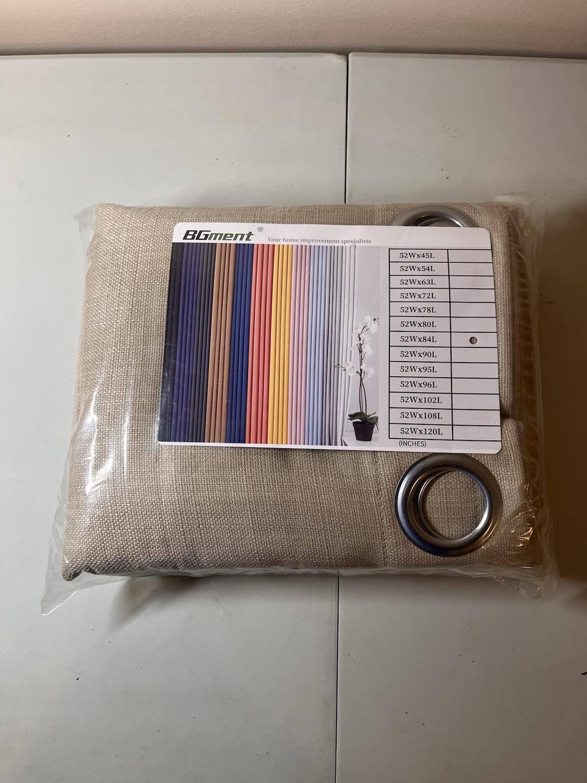 BGment Linen Look Curtains 52×84 Set 2 Light Filtering Oatmeal Grommet