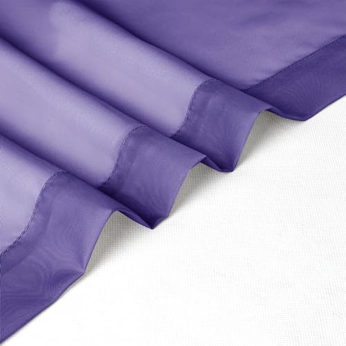 Sheer Curtains 63 Inch Length 2 Panels, Light 42″W x 63″L (Pack of 2) Purple