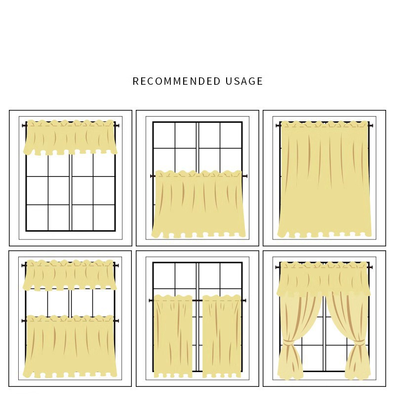 White Daisy Short Half Curtain Cabinet Door Valance Treatment Panel Home Decor