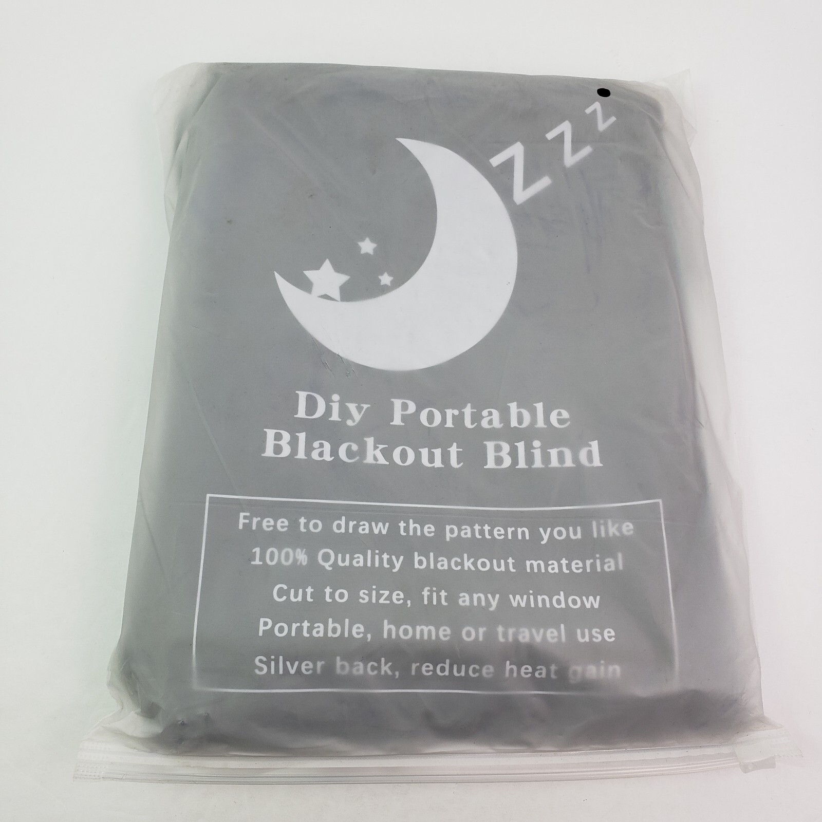 Unbranded Portable Window 118×57 Inch Black Silver 100% Blackout Shades Curtains
