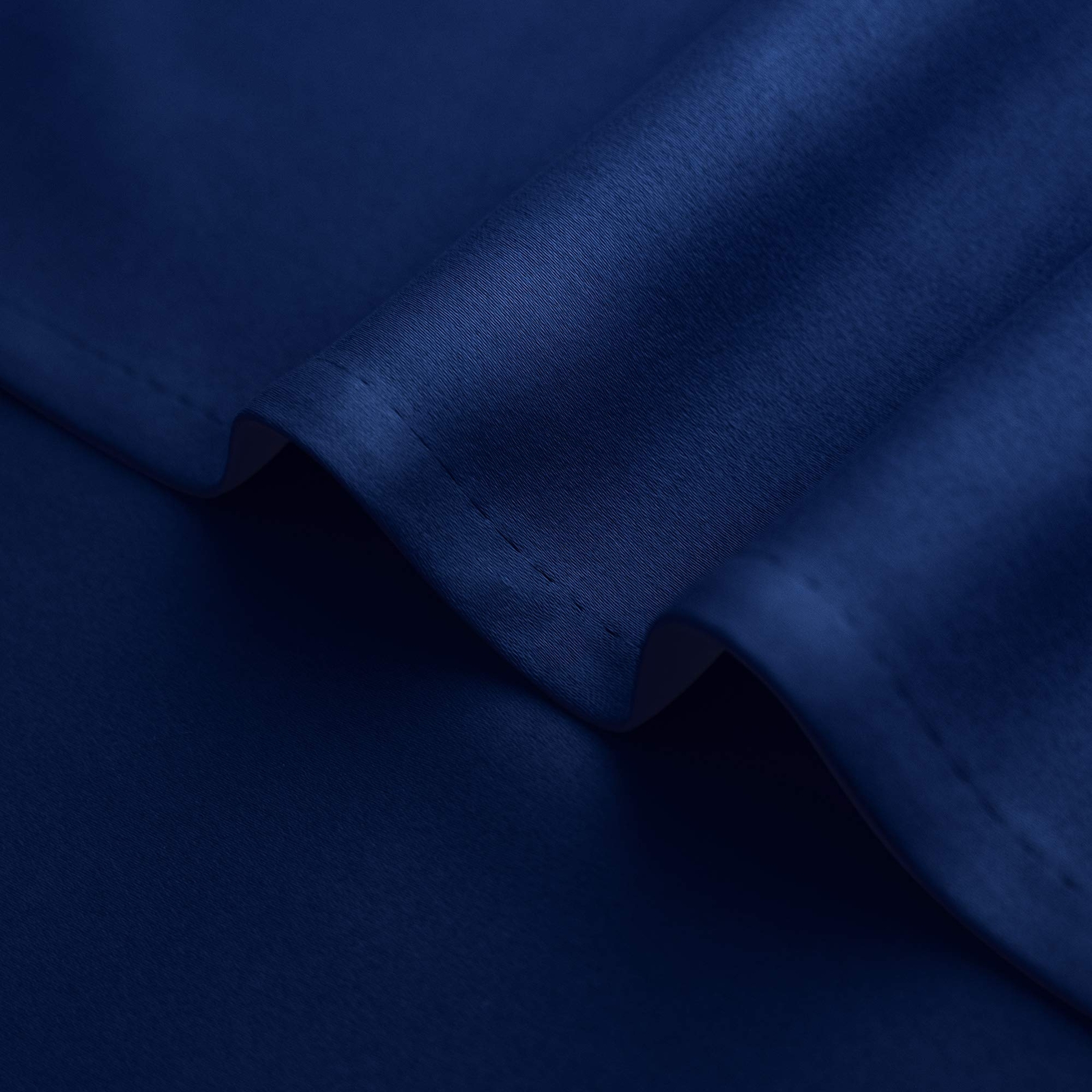 Navy Blue Window Valances For Kitchen 2 Pack Rod Pocket Blackout Light Blocking