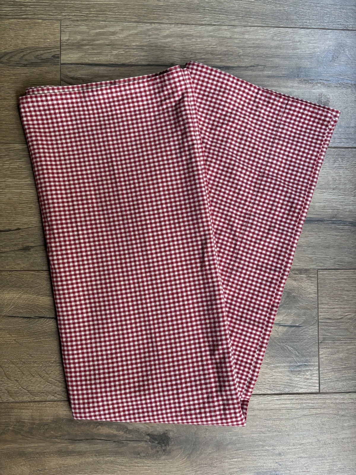 Pottery Barn Kids Red Gingham Curtain Panel 44×84 Cotton Window Drape Cottage