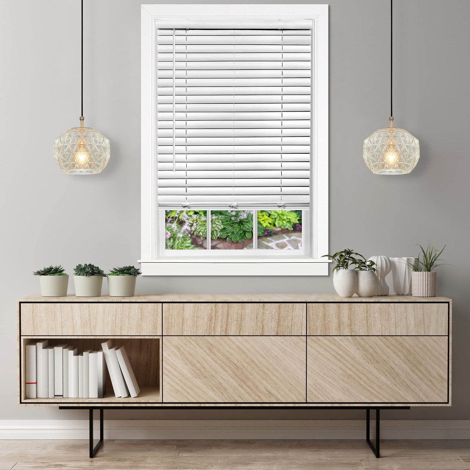 Achim Home Decor Luna 35 x 64 Cordless Room Darkening Vinyl Blinds White