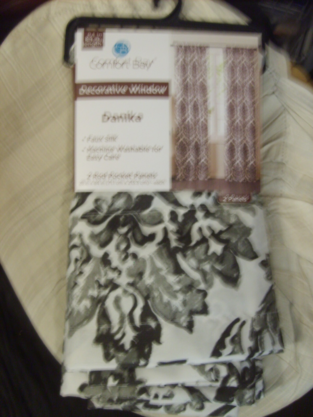 COMFORT BAY~”DANIKA”~2 PIECE DECORATIVE WINDOW CURTAIN SET~NEW~ROD POCKET~28×84