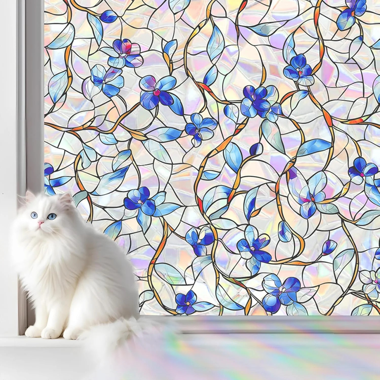 Rainbow Window Privacy Film,Heat Control,UV Blocking,Anti-Glare,Day & Night