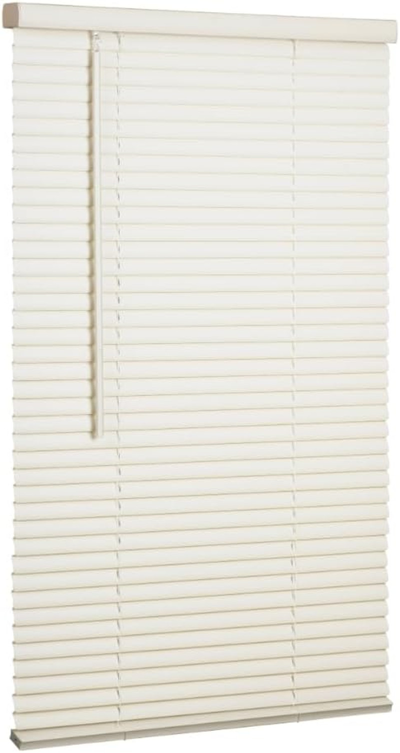 Cordless Mini Blind, 1″ Vinyl Slats, 22″ Wide X 36″ Long – White, Window Blinds