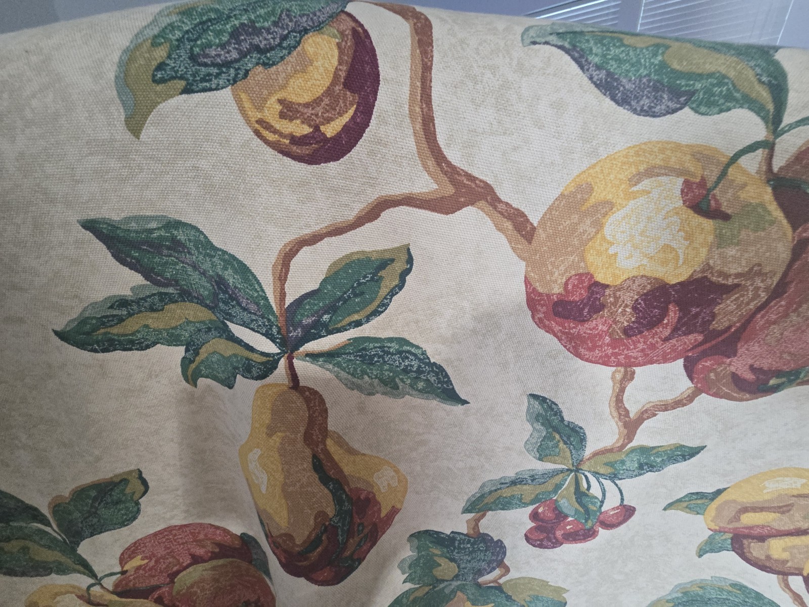 Set of 4 Extra-wide Custom Fruit Print Drapery Panels – Heavy Decorator Fabric