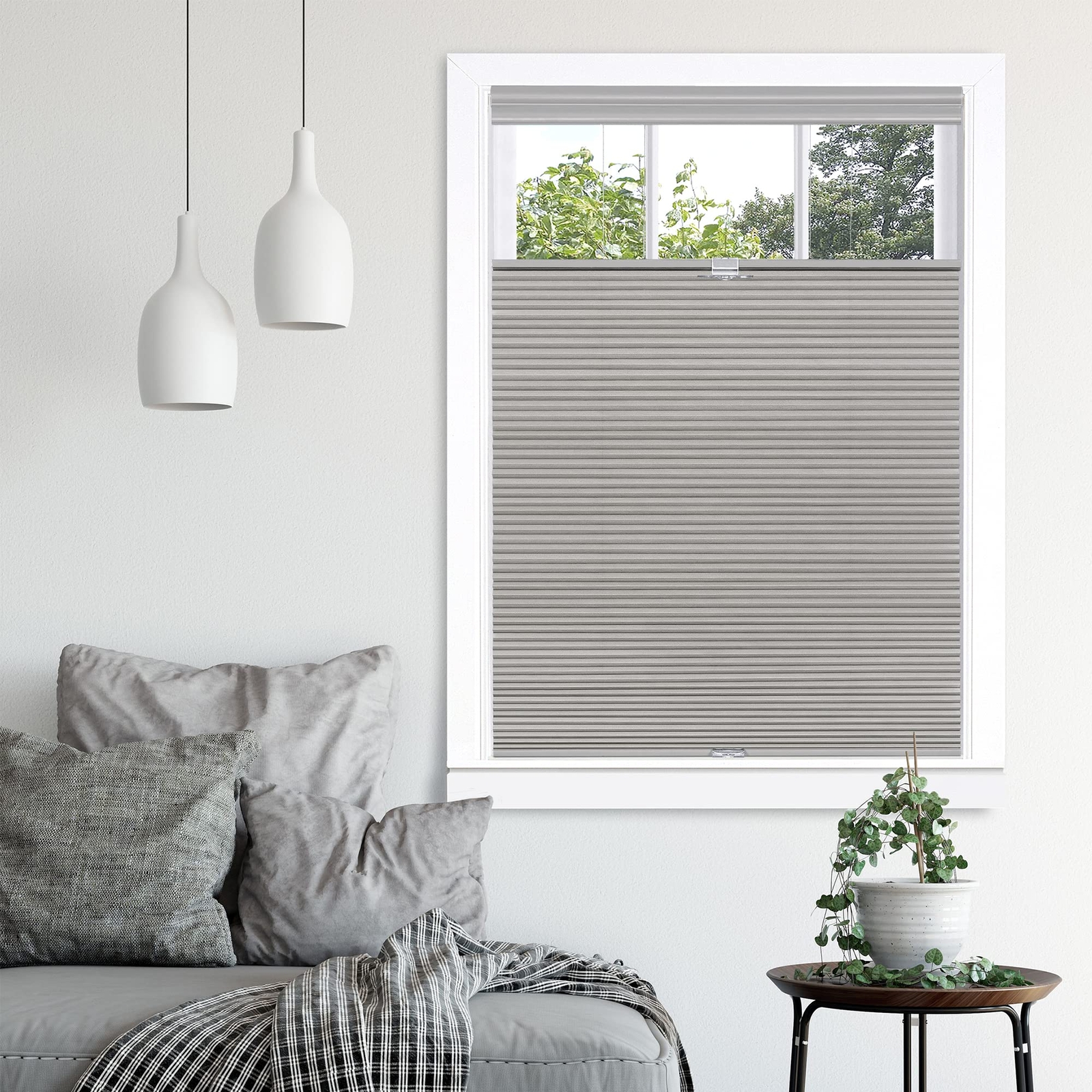 ACHIM HOME FURNISHINGS CORDLESS WINDOW SHADES 33 INCH BY 64 INCH – DOVE GREY