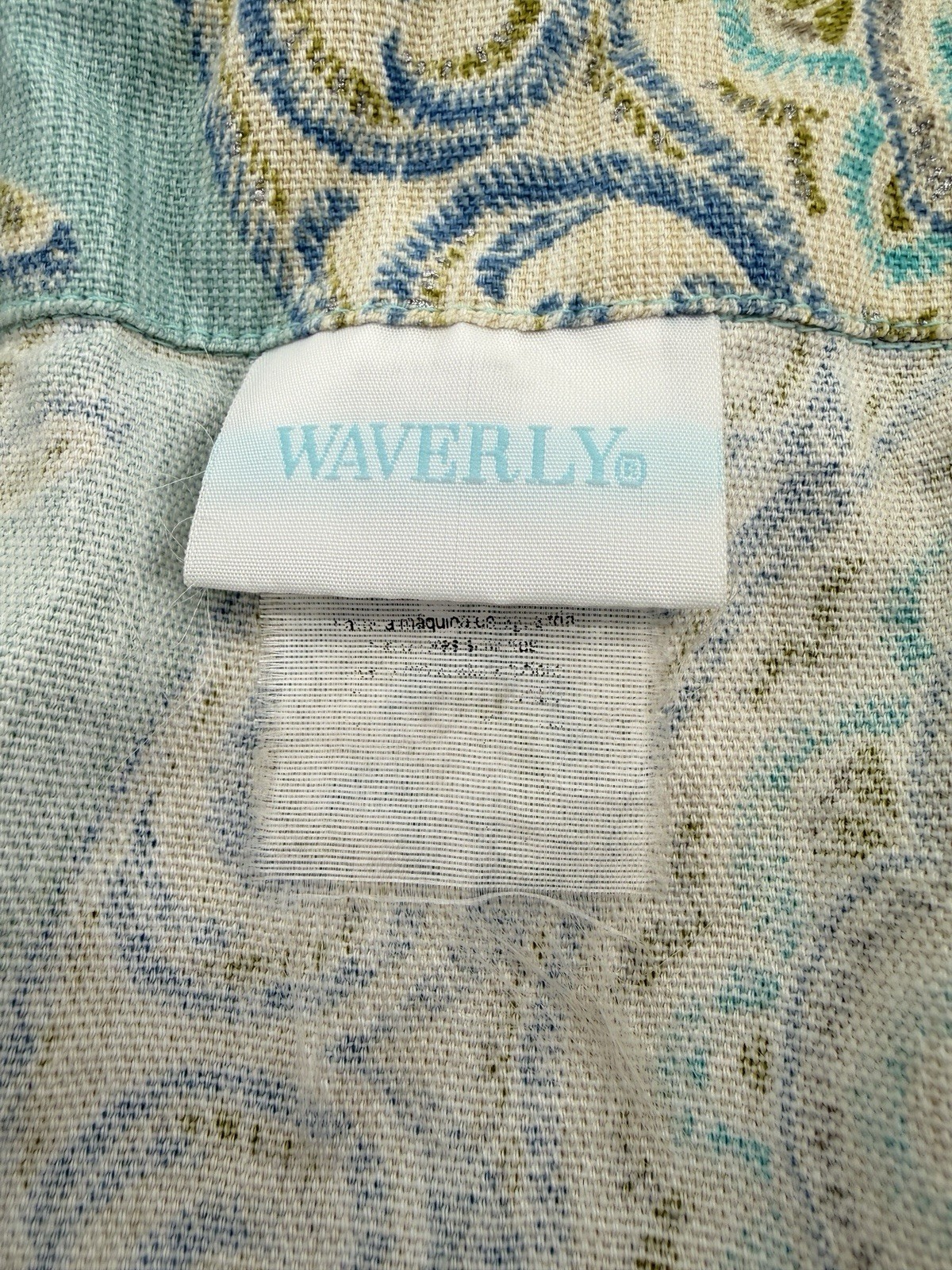 Waverly Pair Moonlight Medallion Valance Celestial Blue 52″ x 18″ Rod Pocket
