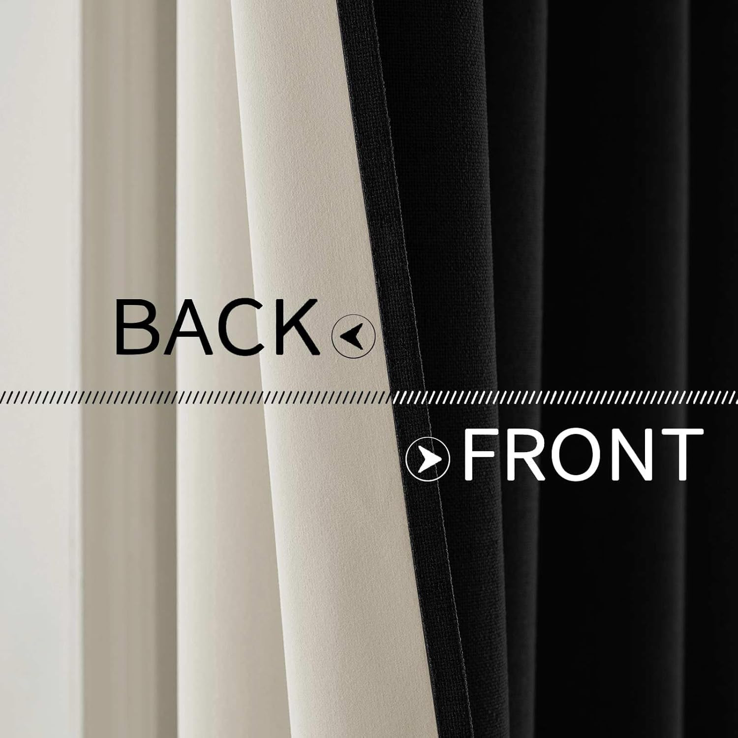 MIULEE Linen Texture Curtains for Bedroom Solid 100% Blackout Thermal Insulated