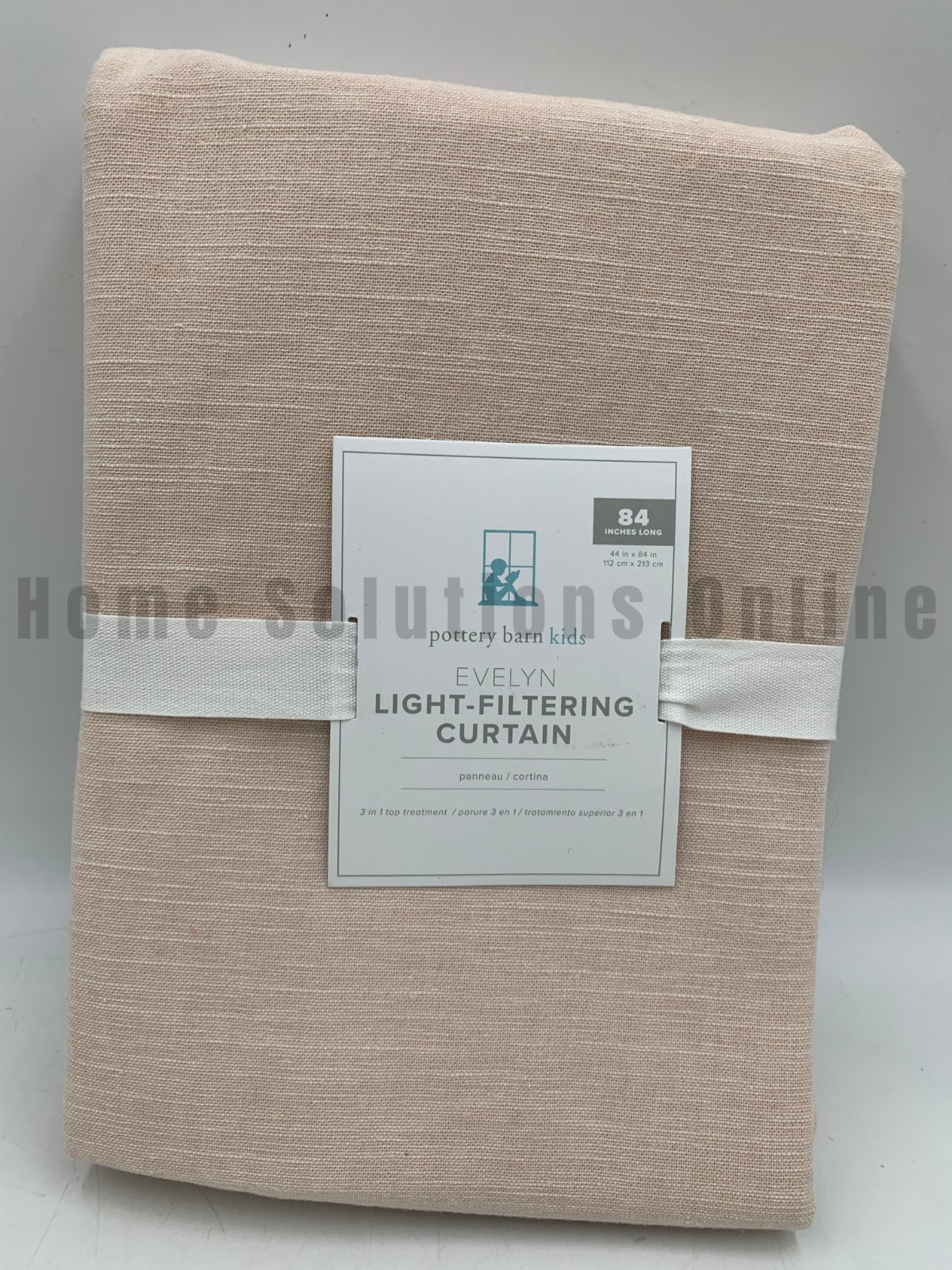 Pottery Barn Kids Evelyn Linen Cotton Light-Filtering Curtain Blush 84″ #B1085