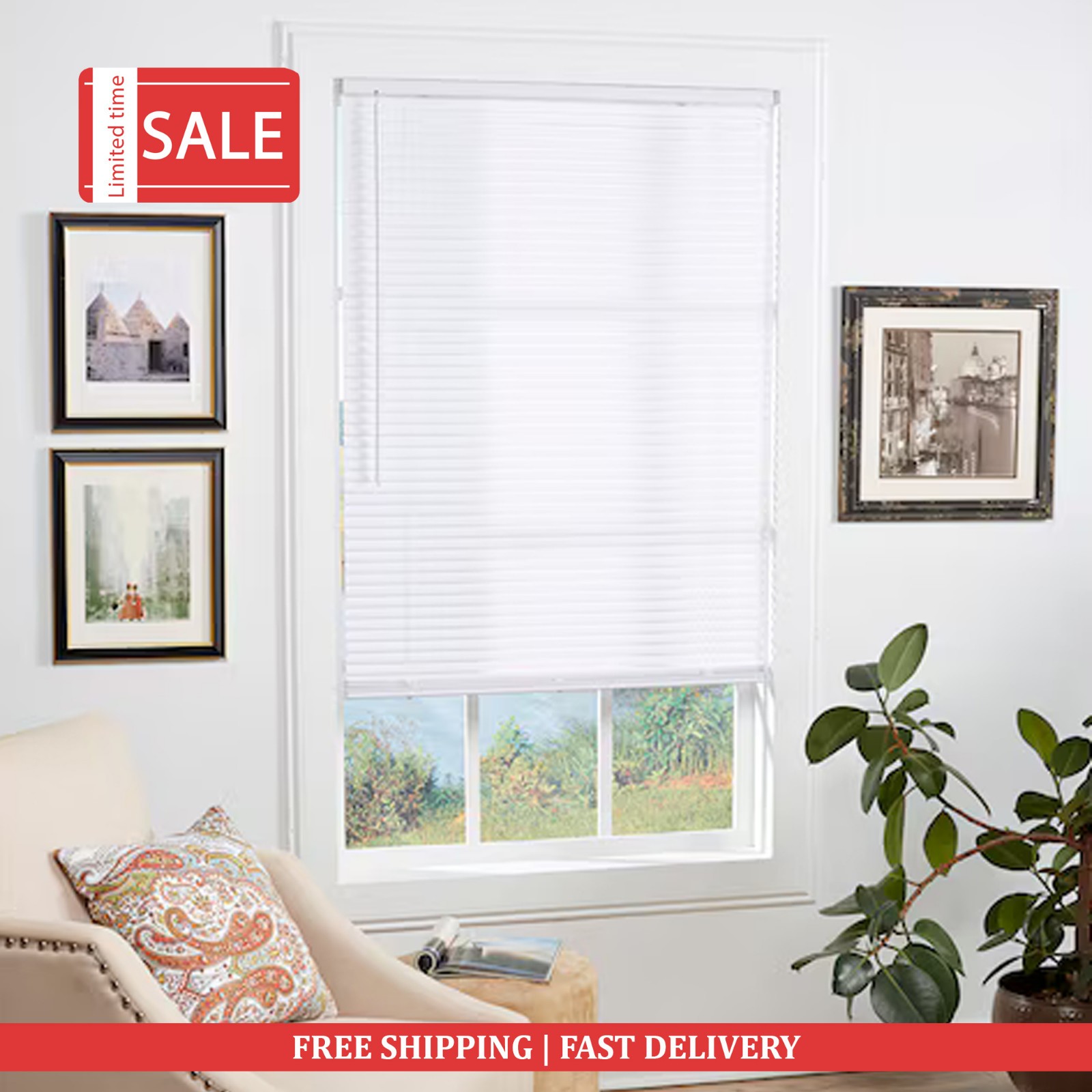 Window Shades – Cordless Mini Blinds Ajustabel to 64″ Long – 23″ Wide – 43 Inch
