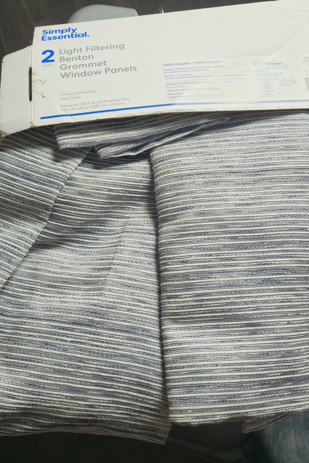 2X Panels 74″X84″ Light Filtering Gray Simply Essential Grommet Curtains