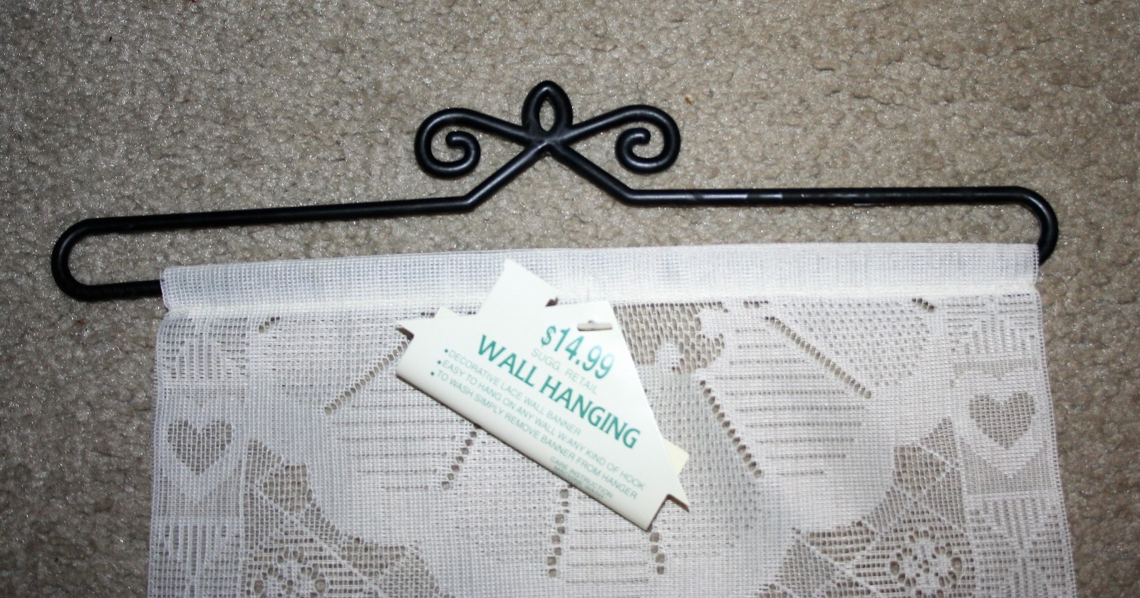 Decorative Lace Wall Banner Wall Hanging Victorian Cherubs Hearts Angels