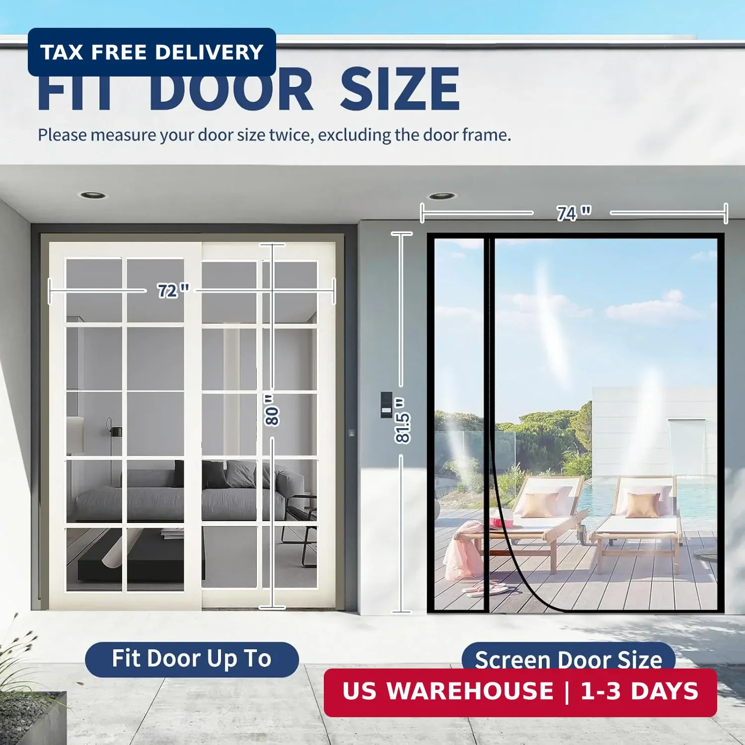 Transparent Insulated Door Curtains, Sunmoxia Reversible Left or Right Side Open