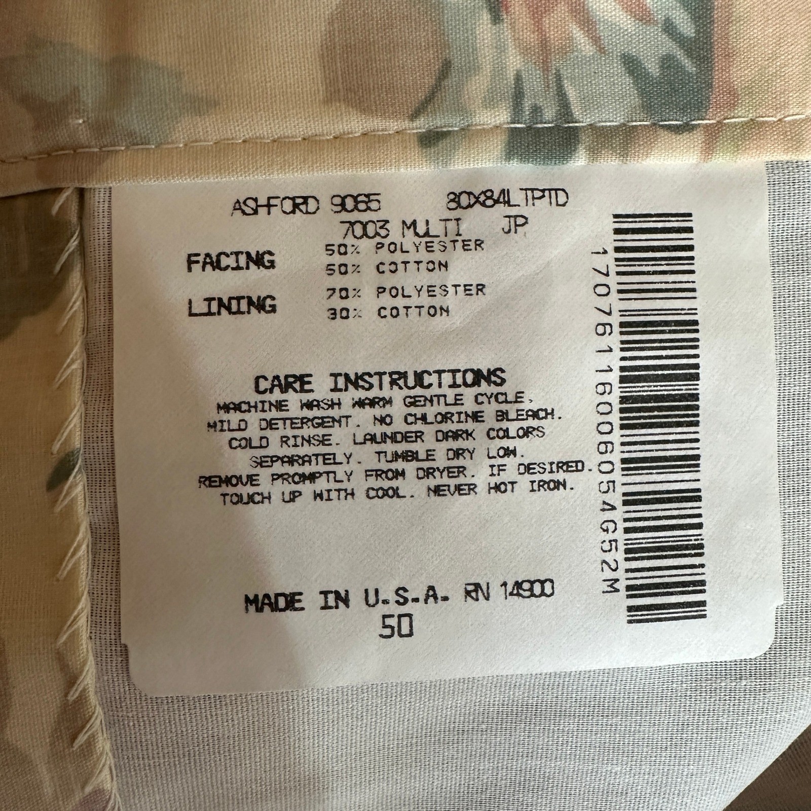 VTG NWOT JCPenney 2 Ashford 9065 Floral Curtain Panels Pink Burgundy 80×84 USA