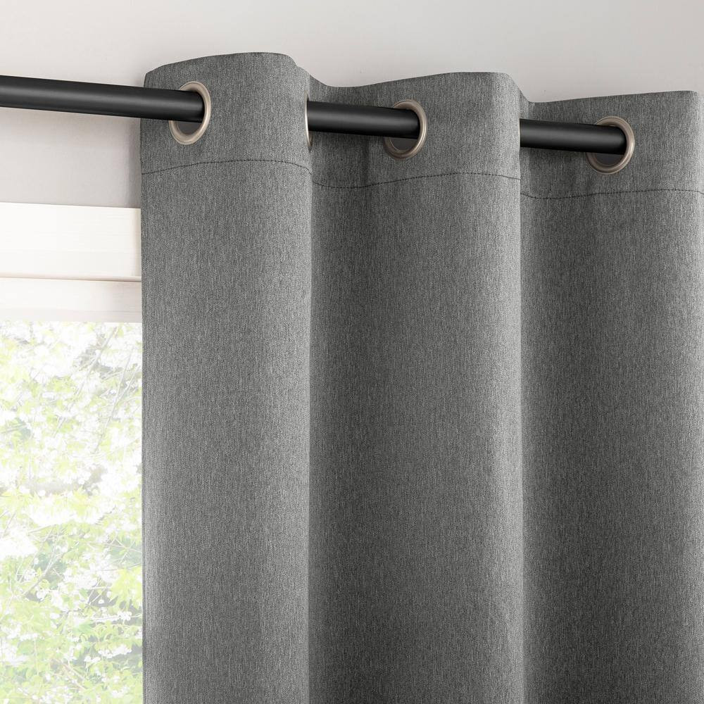 Marlowe Gray Polyester 40 In. W X 84 In. L Grommet Room Darkening Curtain (Singl