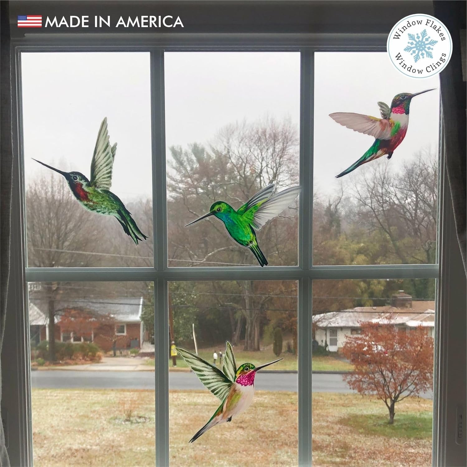 4 x Hummingbird Window Clings for Glass Safety on Doors, Windows and Panels. …