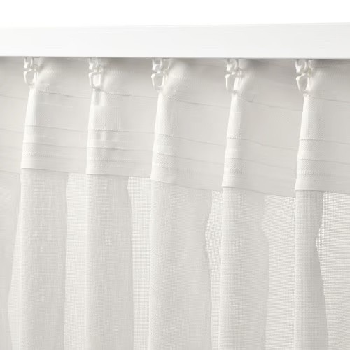 IKEA ÄNGSFRYLE 105.692.18 Sheer Curtain White 118×98″ Heading Tape Modern New