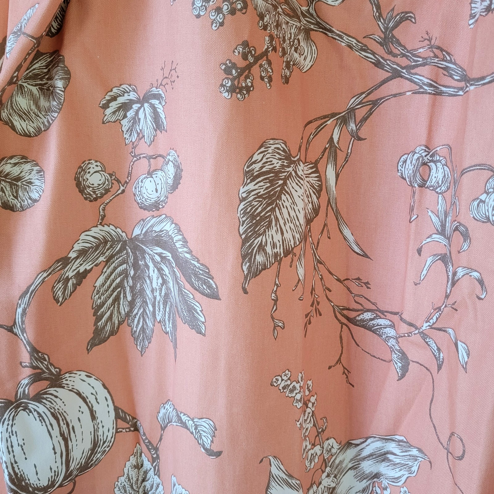 Custom Curtain 2 Panels Lined 107″ Long Drapery P Kaufmann Floradora 100% Cotton