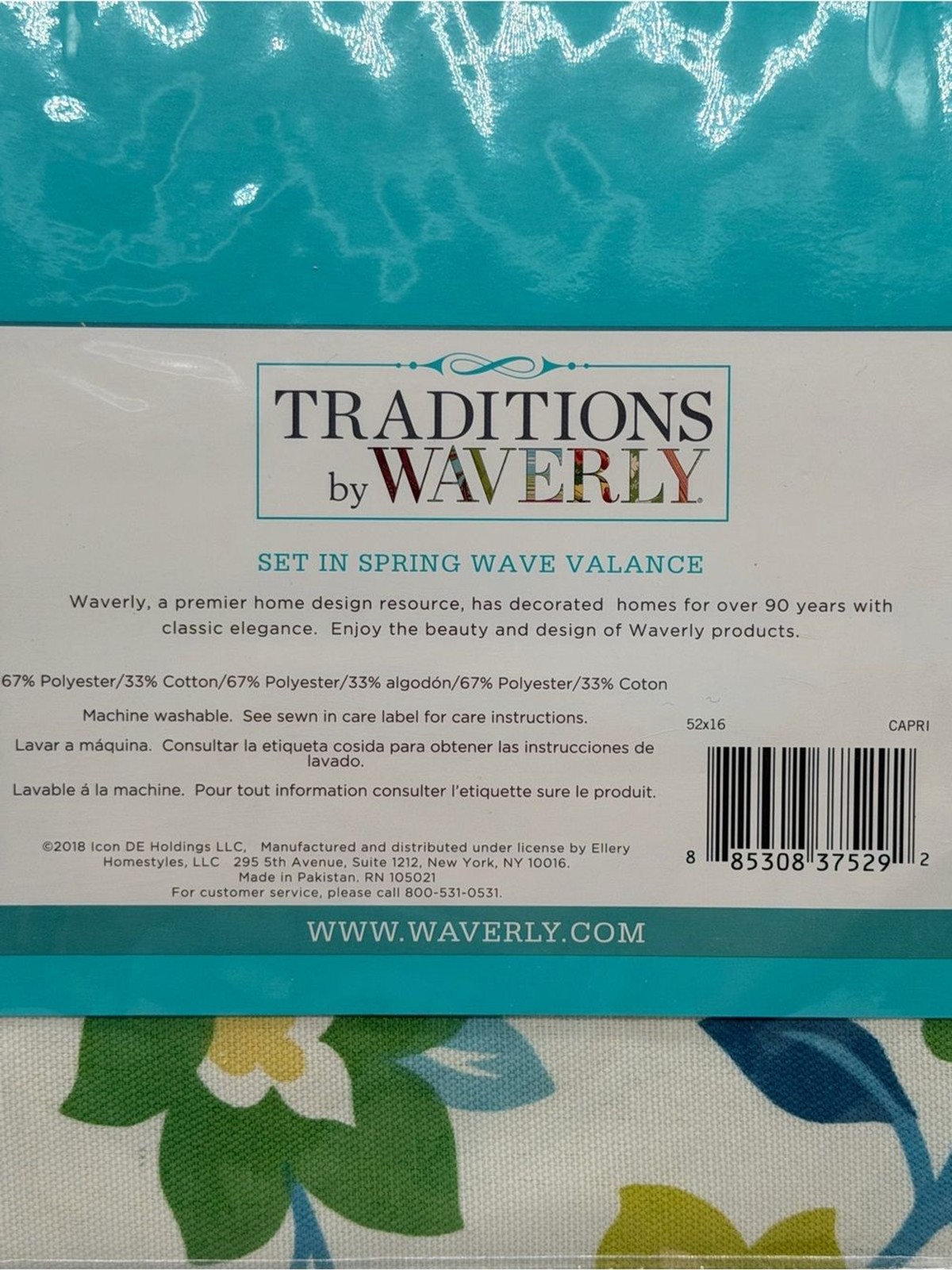 Traditions by Waverly Set in Spring Wave Valance Capri Floral Dopamine Decor NIP