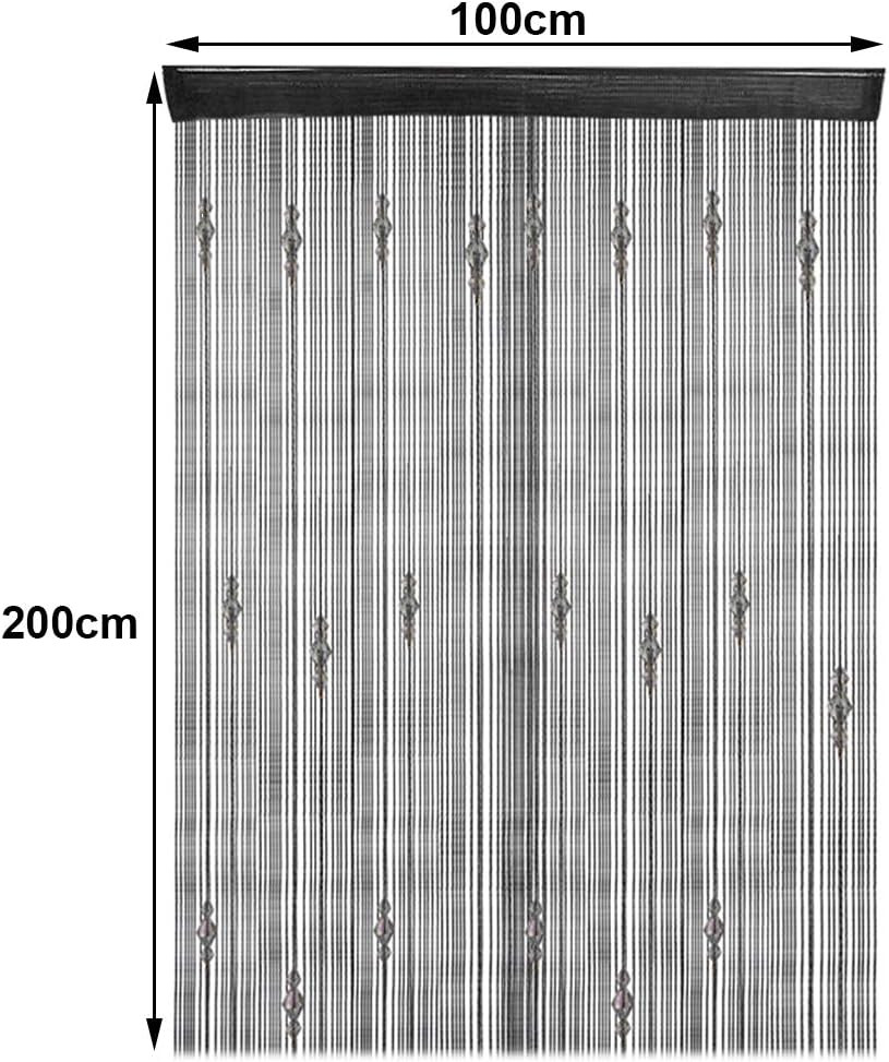 String Curtains Black Beads Curtains Doorway Tassel Curtain Thread Fringe Crysta