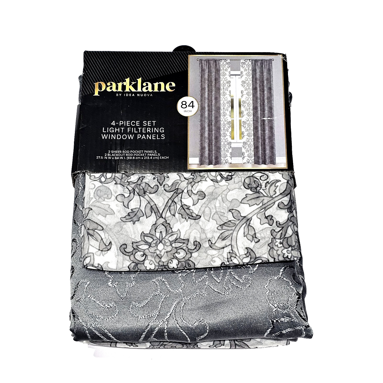 Parklane By Idea Nuova 4 Piece Set Light Filtering Window Panels 84inch