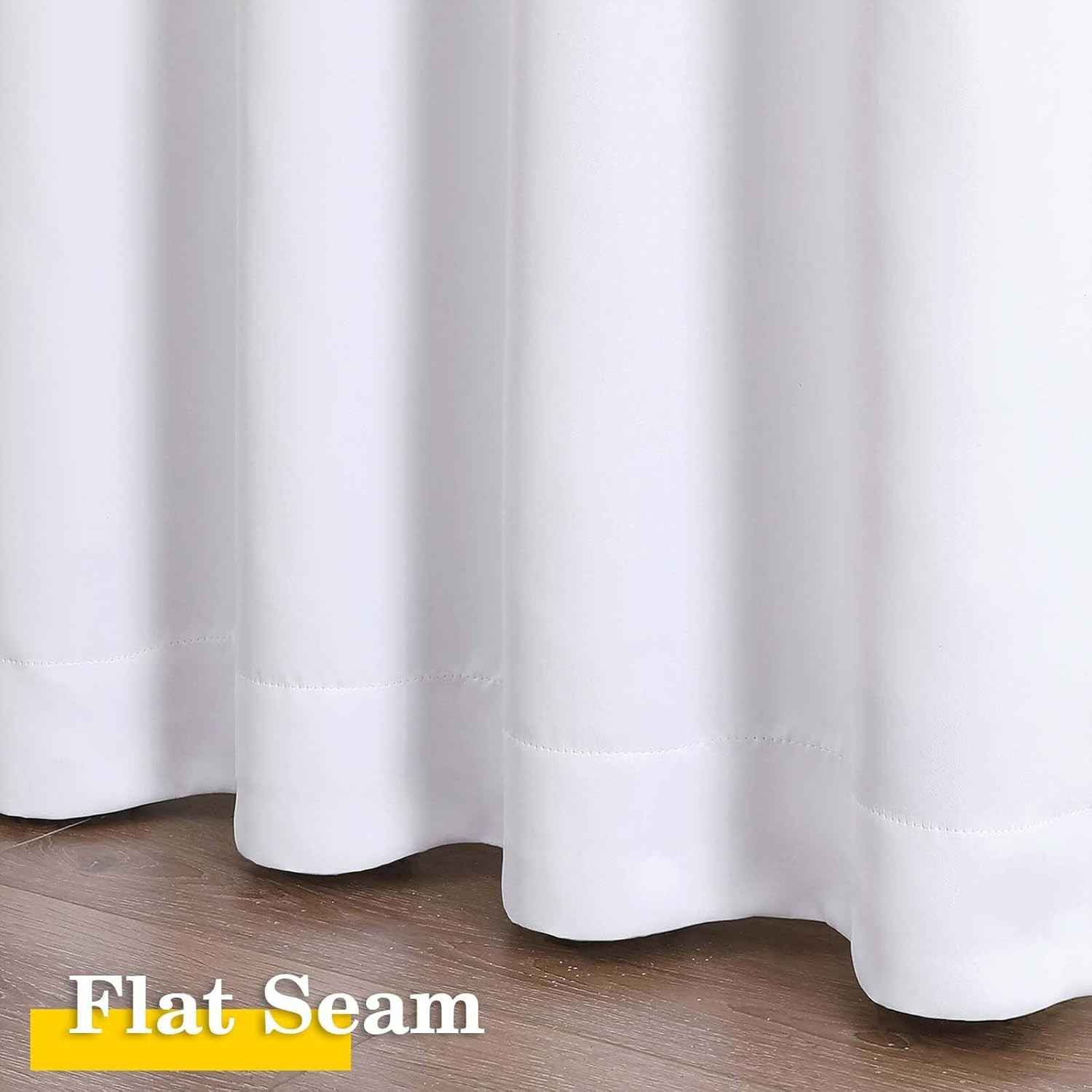 White Kitchen Curtains 36 Inch 2 Panel Light Filtering Rod Pocket Set