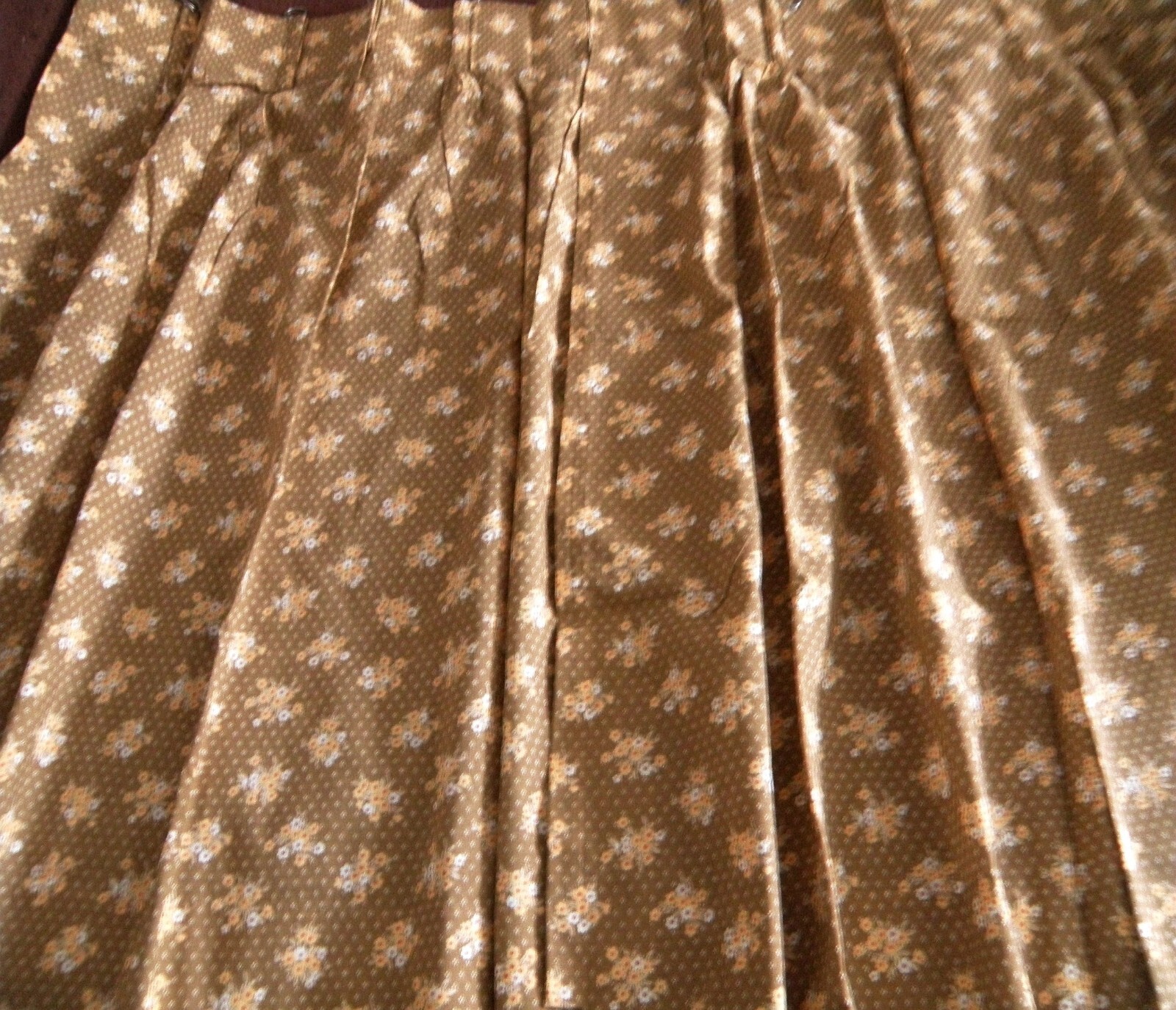 (2) Pr 36″ NEWUSA 100% Cotton Country Flower CAFÉ CURTAIN-Blue OR Taupe $17 a Pr
